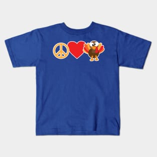 Peace Love and Turkey Kids T-Shirt